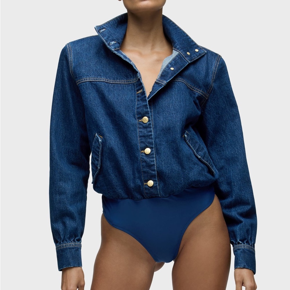 BRAND NEW Denim Bodysuit in Small